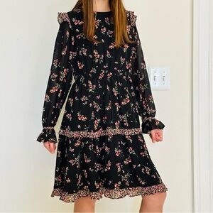 J.Crew Crewcuts Girls' long-sleeve tiered floral dress size 12